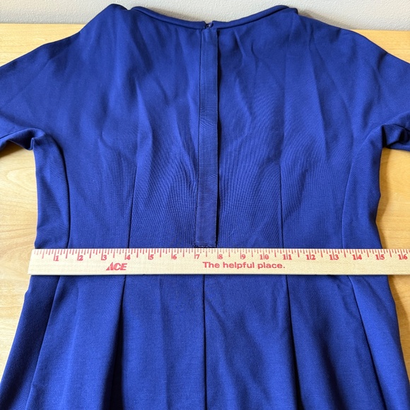 WINSER LONDON DRESS RUCHED BACK ZIP ROLLED COLLAR ELEGANT DAY TO DATE CHIC 12 - Picture 10 of 12